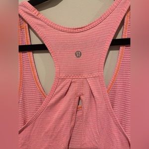 Lululemon racerback tank Salute the Sun in heathered Yum Yum Pink  vented